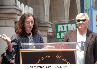 Geddy Lee And Alex Lifeson At The Induction Ceremony For RUSH Into The Hollywood Walk Of Fame, Hollywood, CA. 06-25-10