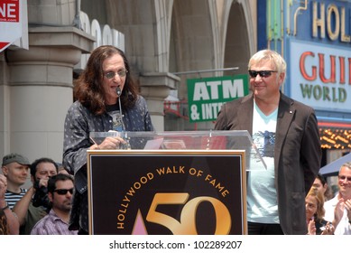 Geddy Lee And Alex Lifeson  At The Induction Ceremony For RUSH Into The Hollywood Walk Of Fame, Hollywood, CA. 06-25-10