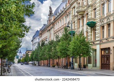 Gediminas Avenue is the main street of Vilnius, Lithuania