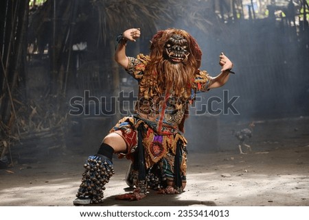 Gedruk Rampak Buto is a traditional dance that performing a rytmic souond with a monster mask