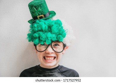 Geeky Boy With A Green Wig.