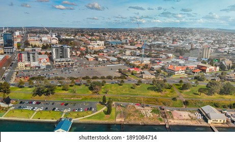 Geelong, Australia. Aerial View Of City Coastline From Drone.