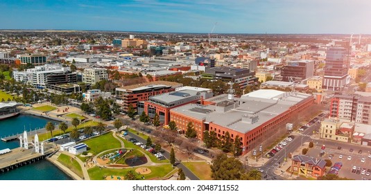 Geelong, Australia. Aerial View Of City Coastline From Drone.