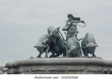 The Gefion Fountain. It Was Donated To The City Of Copenhagen By The Carlsberg Foundation. Artist, Anders Bundgaard And Was Built In 1908.