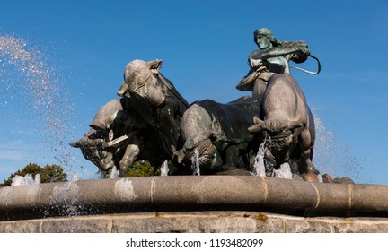 Gefionspringvandet, Gefion Fountain, With Statue Of The Goddess Gefjon.