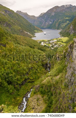 Similar – Geiranger Fjord, Norway