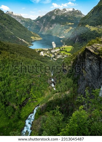 Similar – Geiranger Fjord, Norway