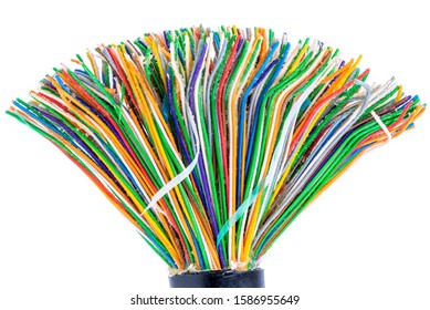 Gel Filled Telecommunication Cable Isolated On White Background