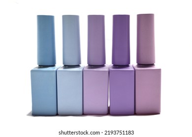 gel nail polish purple tones and blue gradients