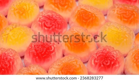 gelatin in the form of brains. Halloween background. brain jelly. selective focus.