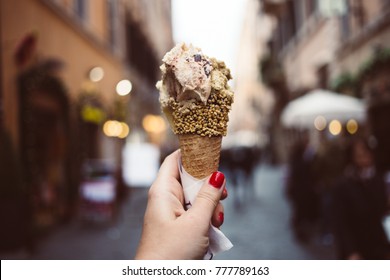 Gelato Ice Cream In Cone