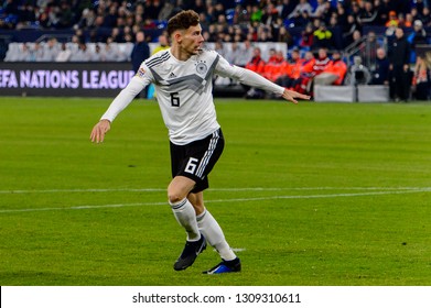 GELSENKIRCHEN - NOV 19, 2018: Leon Goretzka 6. Germany - Netherlands. UEFA Nations League. Schalke 04 Stadium.