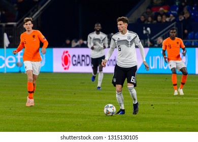 GELSENKIRCHEN - NOV 19, 2018: Leon Goretzka 6. Germany - Netherlands. UEFA Nations League. Schalke 04 Stadium.