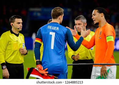 GELSENKIRCHEN - NOV 19, 2018: Manuel Neuer 1. Germany - Netherlands. UEFA Nations League. Schalke 04 Stadium.