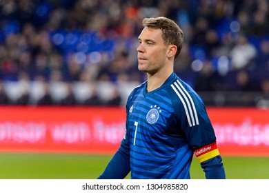 GELSENKIRCHEN - NOV 19, 2018: Manuel Neuer 1. Germany - Netherlands. UEFA Nations League. Schalke 04 Stadium.