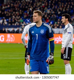 GELSENKIRCHEN - NOV 19, 2018: Manuel Neuer 1 In Action. Germany - Netherlands. UEFA Nations League. Schalke 04 Stadium.