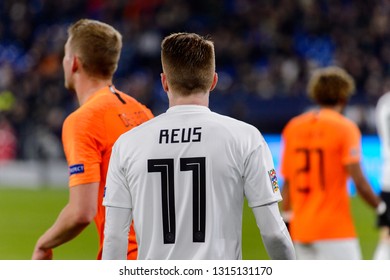GELSENKIRCHEN - NOV 19, 2018: Marco Reus 11. Germany - Netherlands. UEFA Nations League. Schalke 04 Stadium.