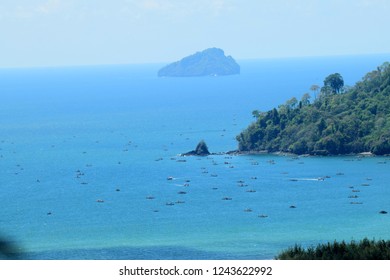 Gemah Beach With Beautiful Mountains In Tulungagung, Indonesia