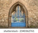 Geminate tympanum portal of the Commanderie Saint-Jean in Colmar, France