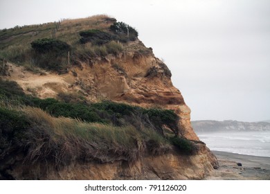 Gemstone Beach Cliffs Crumbling. New Zealand