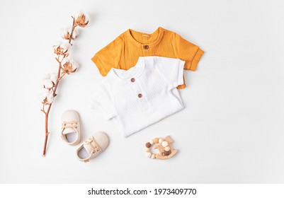 Gender Neutral Baby Garment And Accessories. Organic Cotton Clothes, Newborn Fashion