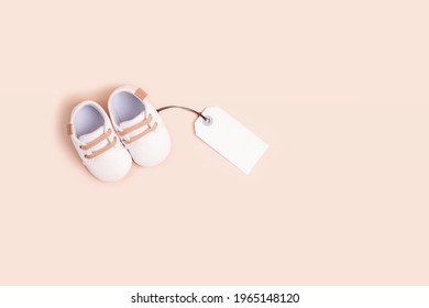 Gender Neutral Baby Shoes With Mockup Tag