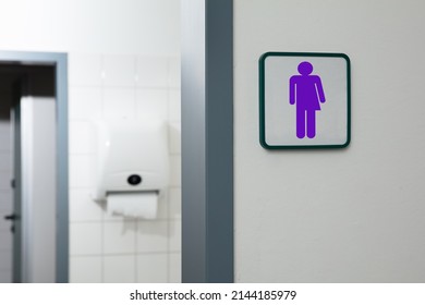 Gender Neutral Restroom Sign. Public Bathroom Signage