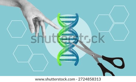 Gene Editing and DNA Modification Concept - Human Intervention in Genetic Code, CRISPR Technology, Biotechnology Ethics and Molecular Biology Innovation