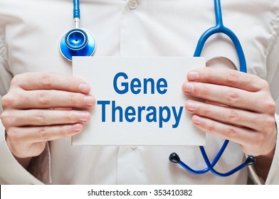 Gene Therapy Card In Hands Of Medical Doctor