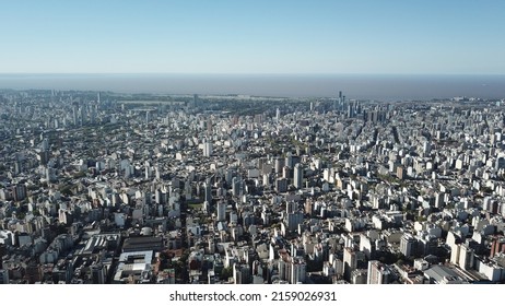 General aerial shot made with a drone of the city of Buenos Aires