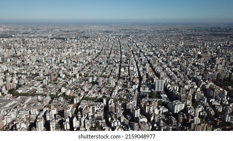 General aerial shot made with drone of the buildings of the Buenos Aires City