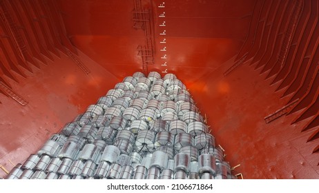 General cargo ship dry bulk hold cold coil shipping