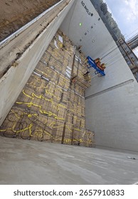 General cargo ship hold – loading and securing cargo with airbags