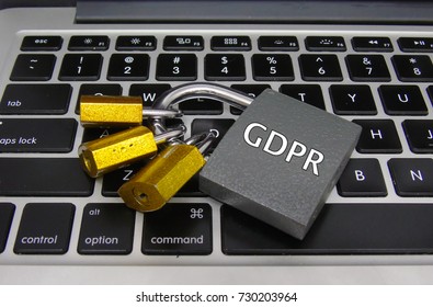 General Data Protection Regulation (GDPR) - Padlocks On Laptop, Data Protection Concept