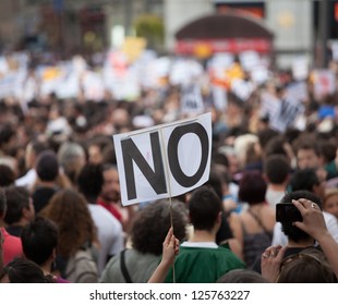 A general image of unidentified people protesting.
