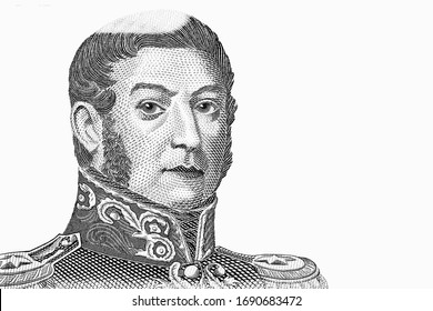 General Jose De San Martin, Portrait From Argentina Banknotes.