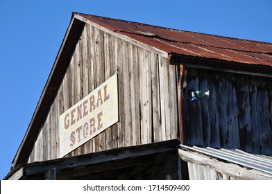 General Store Sign In Front Of Old Building