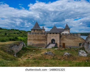 General view of the Khotyn fortress - fortification complex located on the right bank of the Dniester River in Khotyn, Chernivtsi Oblast (province) of western Ukraine.  - Shutterstock ID 1488031325