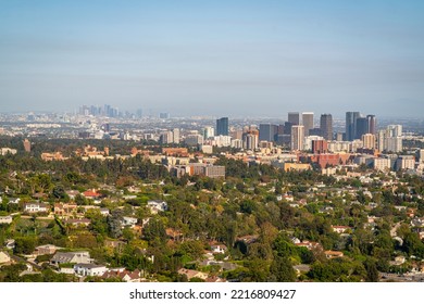 General view of Los Angeles seen from the J. Paul Getty Museum, Brentwood, CA - Shutterstock ID 2216809427
