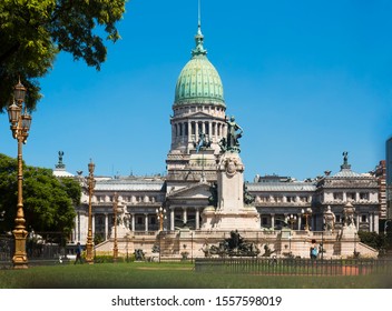 General View On Palace Of National Congress In Central Part Of Buenos Aires In Argentina