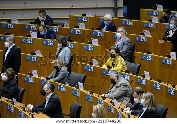 A general view of a special plenary\
session to mark Holocaust Memorial Day, at the European Parliament\
in Brussels, Belgium January 27,\
2022.