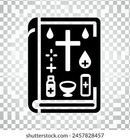 Generate a simple black on transparent background icon representing the spell Exorcism Rite