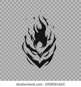 Generate a simple black on transparent background icon representing the spell Elemental Fusion