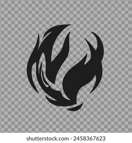 Generate a simple black on transparent background icon representing the spell Elemental Ally