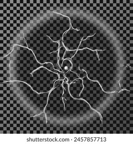 Generate a simple circular black on transparent background pictograph representing the spell Thought Probe