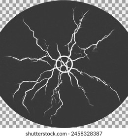 Generate a simple circular black on transparent background pictograph representing the spell Arcane Insight