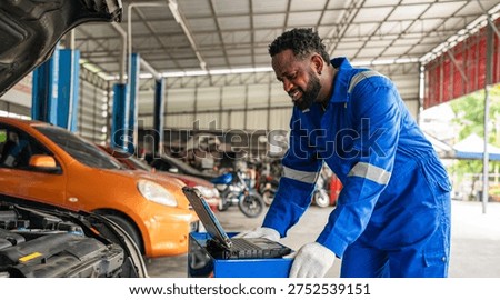 Generated Team Auto mechanic are checking and repair maintenance auto engine is problems at car repair shop.