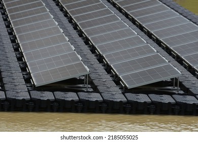 Generation of electricity from solar cells on buoyancy This is the use of the free space in the well to be worthwhile - Shutterstock ID 2185055025