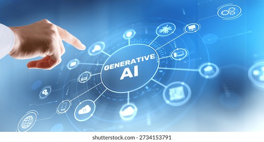 Generative AI Technology, Artificial Intelligence and Machine Learning Concept.