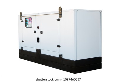 Generator House Support For Emergency Electric Power. Isolated On White Background.